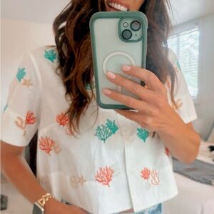 Anthropologie short sleeve button up shirt